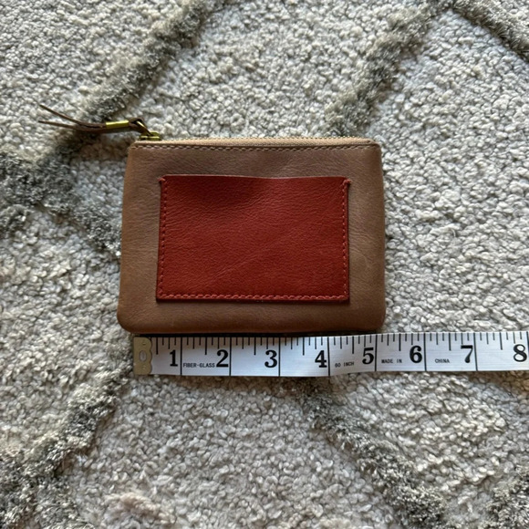 Madewell The Leather Pocket Pouch Wallet Colorblock card holder brown tan - Picture 7 of 8